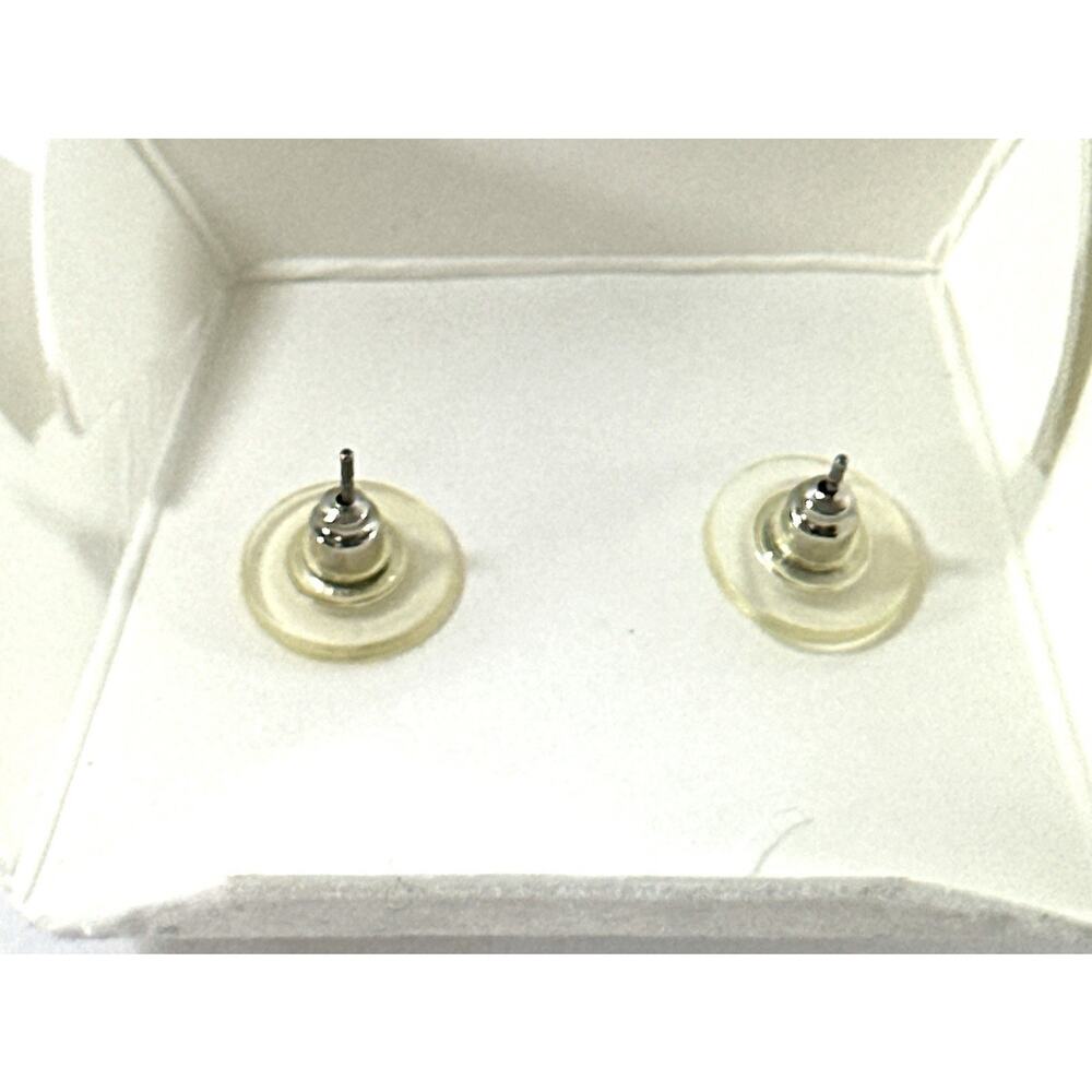 Vintage Faux Pearl Grape Cluster Earrings Gold Tone Green Leaves Stud Earrings - Picture 6 of 6